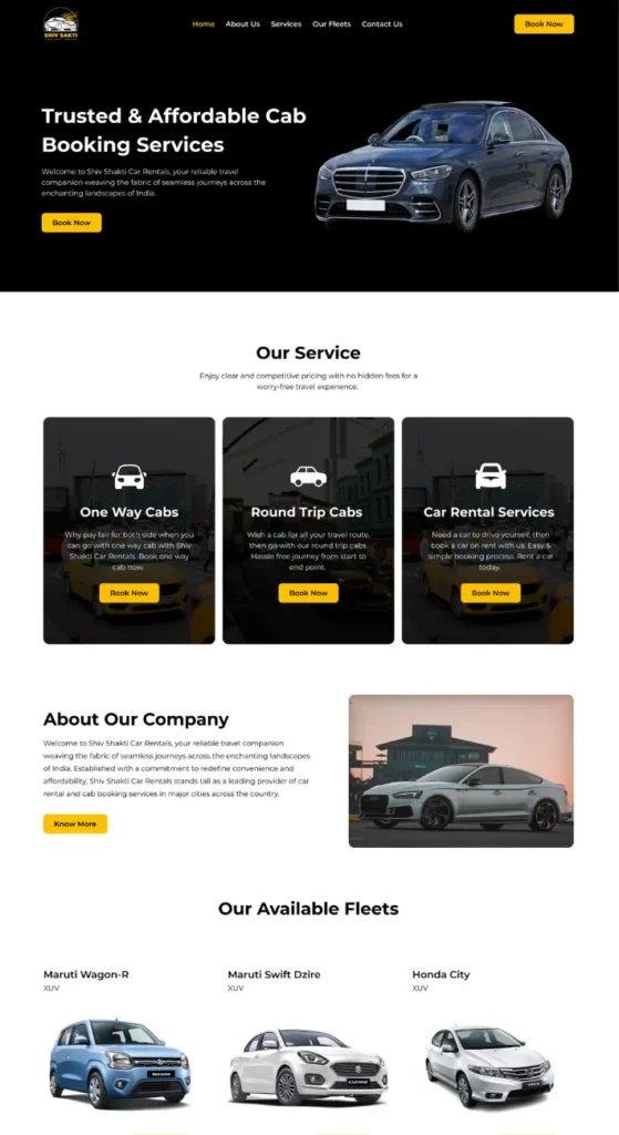 Cab Rental Service Website